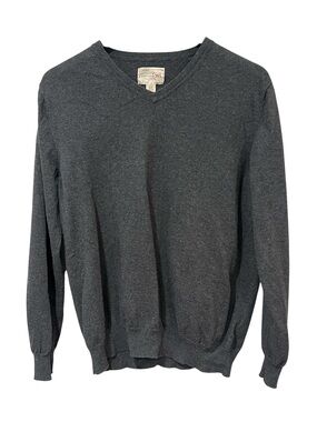 Article 365 V-Neck Sweater in Charcoal Cotton and Cashmere Blend Large Oversized